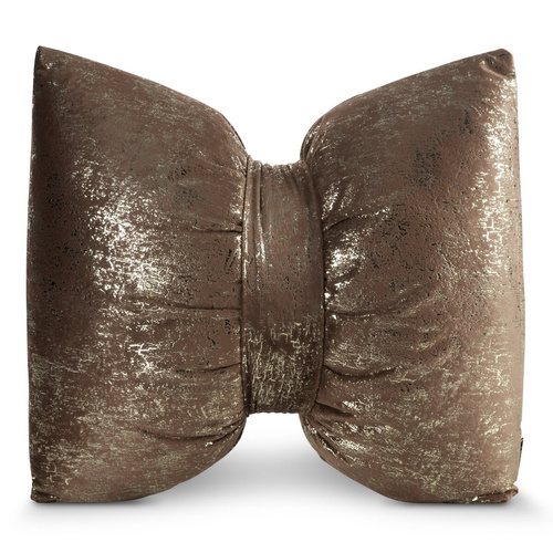 Eurofirany Святкова подушка 45x55 – оксамитова з бантом-коричневий