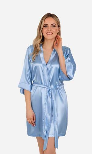 Жіночий халат сатиновий Vesna ByShelly - блакитний