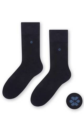 Чоловічі класичні костюмні шкарпетки art.056 Steven, - темно-сині квітка 095