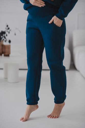 Motherhood Milk&Love navy– штани для вагітних з еластичним поясом