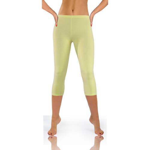 Бавовняні спортивні легінси жіночі 3/4 Sesto Senso, - жовтий