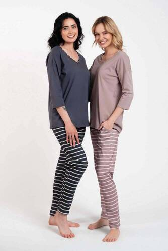 Піжама жіноча Betty  рукав 3/4 Italian Fashion-графіт