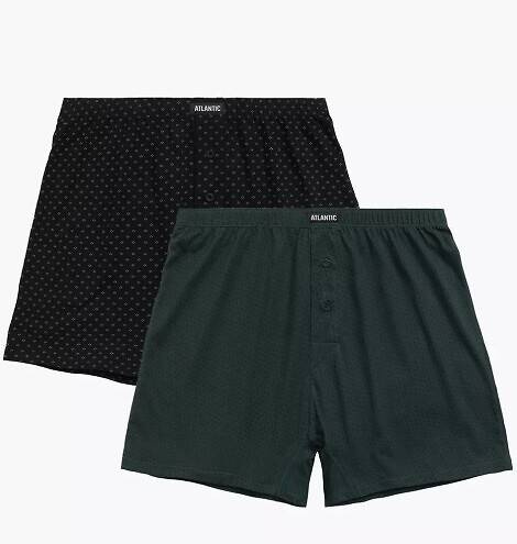 Набір трусів-боксерок чоловічих 2MBX-059 Atlantiс, - чорний/смарагдовий