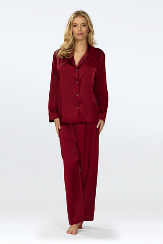 Жіноча сатинова піжама Amina  DKaren - бордовий