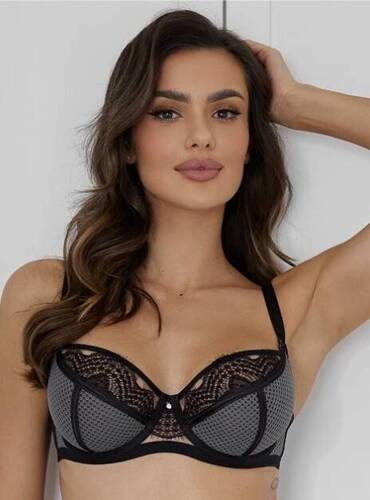 Бюстгальтер м'який soft   19176 Palermo Mediolano, -чорний/графітний