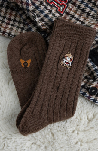Жіночі теплі шкарпетки Magnetis YN5041 з вишивкою ведмедика