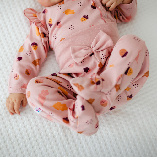 Півповзунки Eevi Fluffy Tails – Рожеві, з бавовни, осінній принт