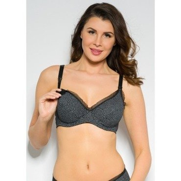 М'який бюстгальтер для годування Mama Kropki Black Benefit, - чорний