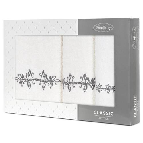 Набір рушників з вишитим орнаментом Kamelia Eurofirany, - кремовий / графітний