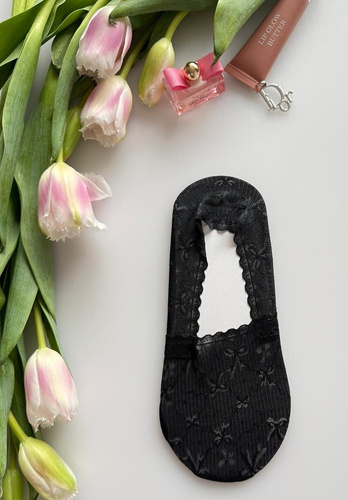Жіночі сліди Magnetis мереживні з силіконом – невидимі шкарпетки black