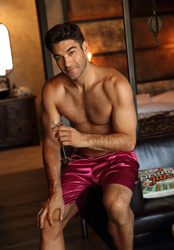 Шорти сатинові чоловічі Zeus Dkaren, - бордовий