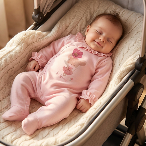 Піжамка Little Mouse Nini з органічної бавовни 100% – перші дні життя