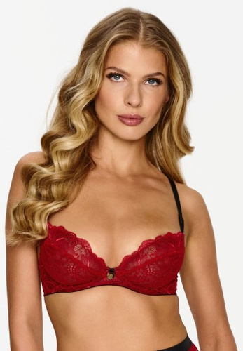 Бюстгальтер Lupoline 2634 – червоний мереживний на кісточках