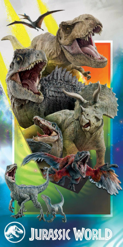 Пляжний рушник Halantex Jurassic Dinozaur 70x140 бавовняний кольоровий