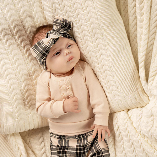 Боді з довгим рукавом163633 Magia Świąt Nicol, - бежевий/волани