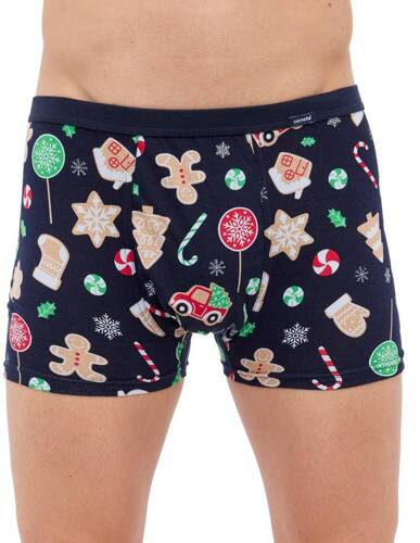 Чоловічі труси-боксерки святкові 007/74 Candy Cornette, - темно-синій