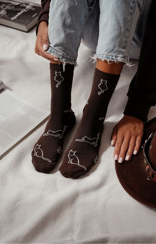 Жіночі шкарпетки 0200-093 Контури Кота – бавовняні, кольорові