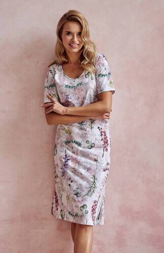 Нічна сорочка жіноча 3124 Olive Taro,- білий/квіти