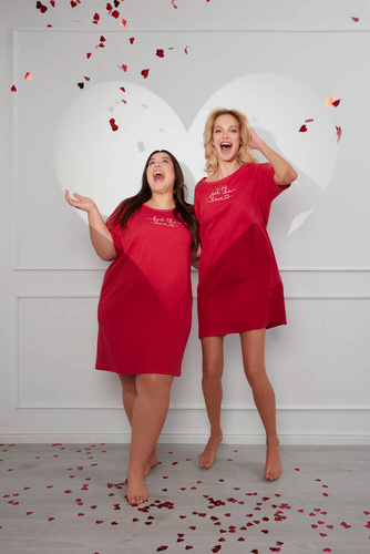 Нічна сорочка жіноча Evora короткий рукав Italian Fashion, - червоний