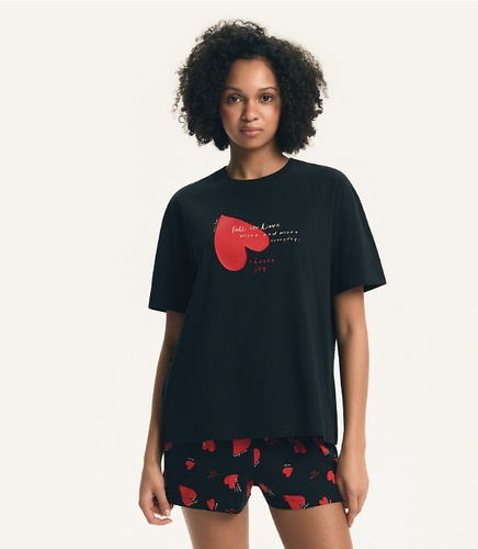 Жіноча піжама Elain 44497 Henderson – 100% бавовна, шорти, сердечка