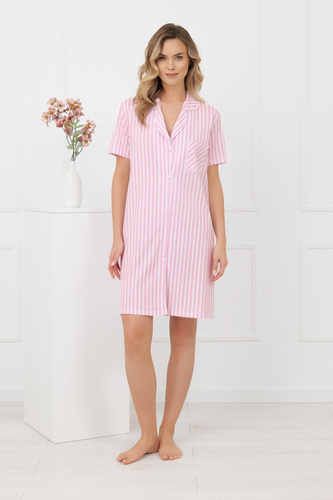 Жіноча нічна сорочка Genna Italian Fashion 100% бавовна смужки
