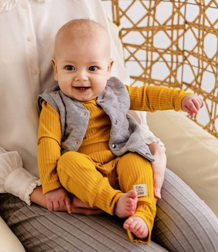 Дитячі штанці в рубчик "Natural Harmony" Makoma, - медовий