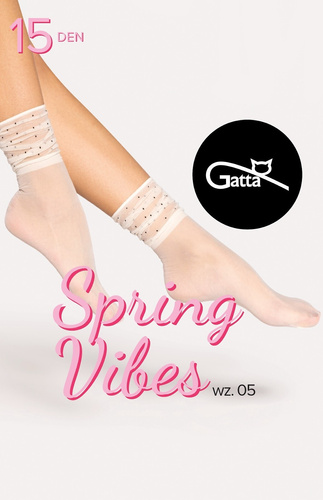 Шкартпетки жіночі Spring Vibes wz.05 15 den Gatta -off white-nero