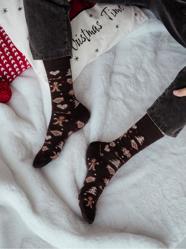 Чоловічі святкові шкарпетки Milena 1290-037 – Імбирні пряники