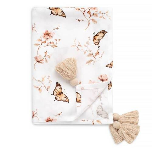 Бамбуковий плед із китицями Butterflies  Yosoy