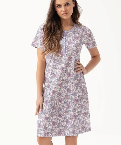 260 Жіноча нічна сорочка Luna – бузкова, бавовняна, класична