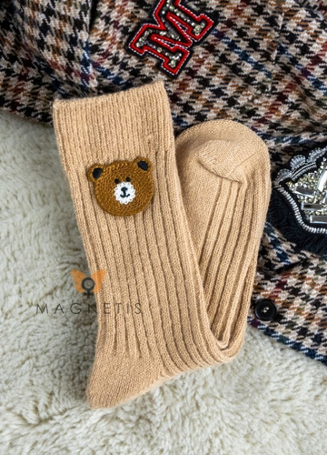 Жіночі теплі шкарпетки Magnetis  YN5031 з вишивкою ведмедика