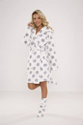 Жіночий халат 323 Kropki  Forex- екрю