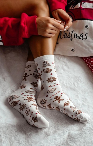 Жіночі шкарпетки Milena 1283-038 Pierniki   – святкові, бавовняні