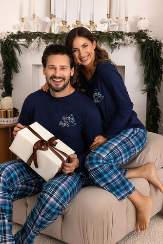 Бавовняна чоловіча піжама 507 Regina,  темно-синій, - бавовна, парні піжами