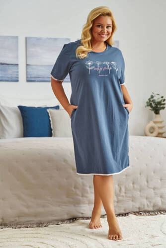 Жіноча нічна сорочка Plus Size 5366 Doctor Nap, - deep blue