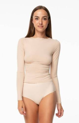 Лонгслів жіночий Simle Longsleeve Julimex,- бежевий