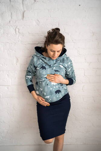 Худі жіноче для грудного вигодовування Milk Please Milk&Love, - з капюшоном лісовий принт