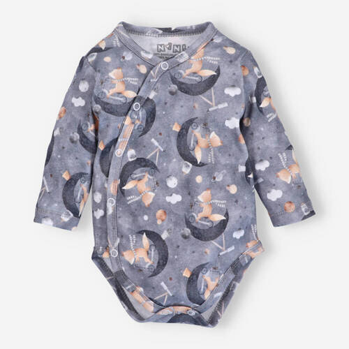 Боді на запах з органічної бавовни ABN-4620/LIS Space Tour Nini druk