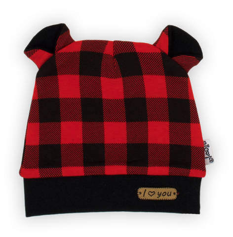 Шапочка для немовлят 163526 "Magia Świąt" Nicol, - клітинка: чорний, червоний