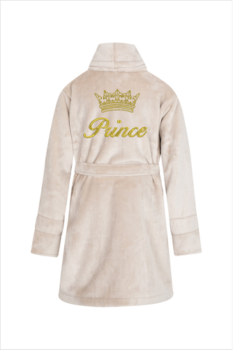 Халат дитячий флісовий Prince ByShelly - бежевий/золотистий