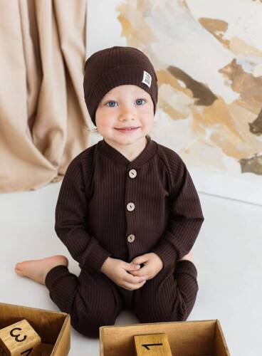 Дитячий жакет на гудзиках 11249M "Natural Waffel" Bluza Makoma,- mocha