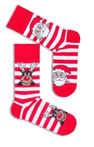 Чоловічі новорічні шкарпетки 1290 Milena - 10 червоний