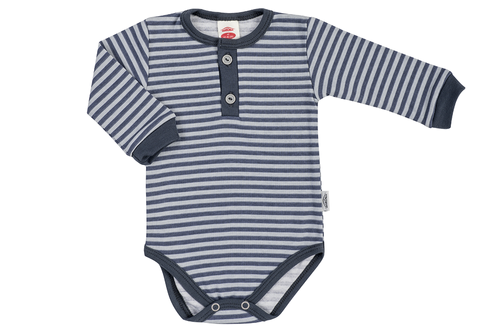 Дитяче боді з довгим рукавом "Strip Types" Makoma, - блакитний