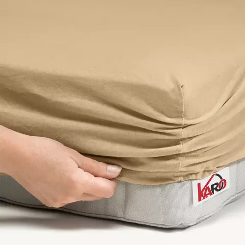 Трикотажне простирадло з резинкою Jersey KARO, - беж