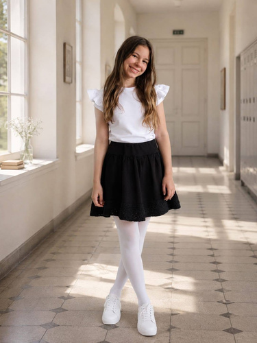 Eliza Bambarillo Чорна дитяча спідничка з бавовняним мереживом