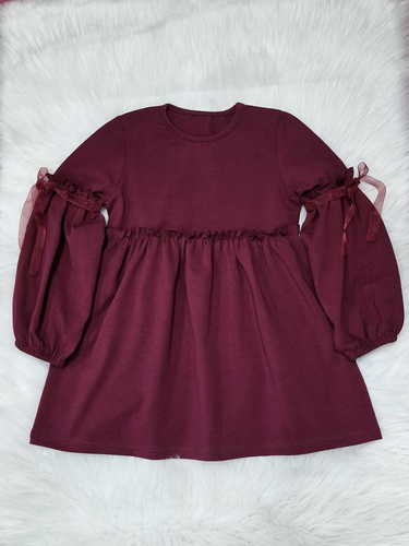 Bambarillo Ada – дитяча сукня з бавовняного трикотажу - кларет