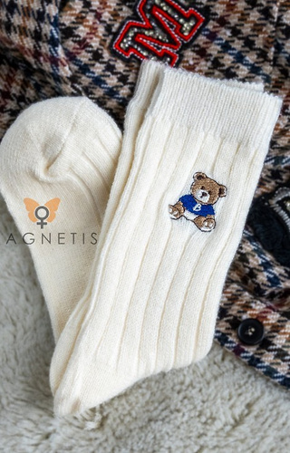 Жіночі теплі шкарпетки Magnetis YN5041 з вишивкою ведмедика
