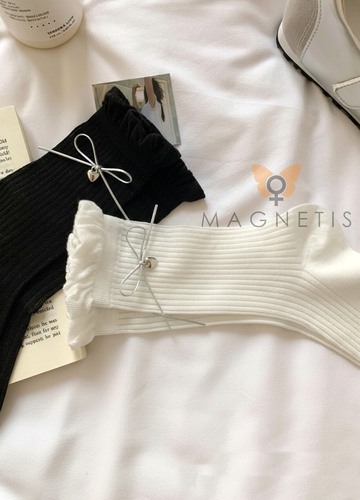 Шкарпетки Magnetis CC-251103 бавовна рубчик бантик комфорт white