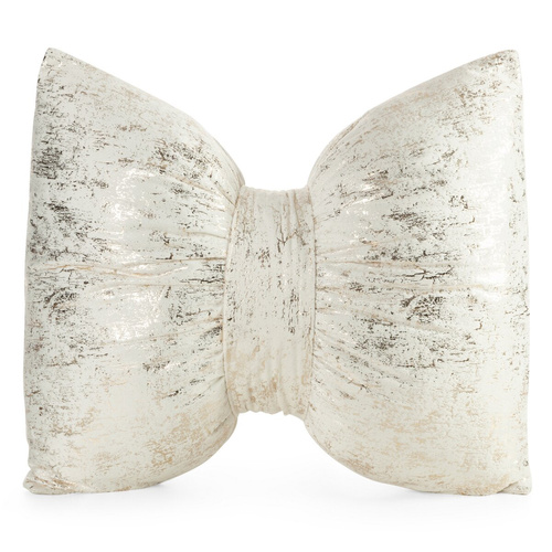 Eurofirany Святкова подушка 45x55 – оксамитова з бантом-вершковий