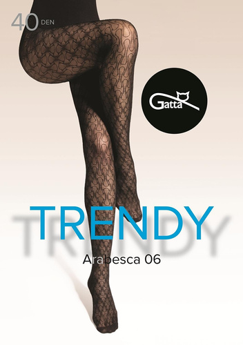 Колготки Gatta Arabesca 06 – візерунок хвилі, 40 den, матові